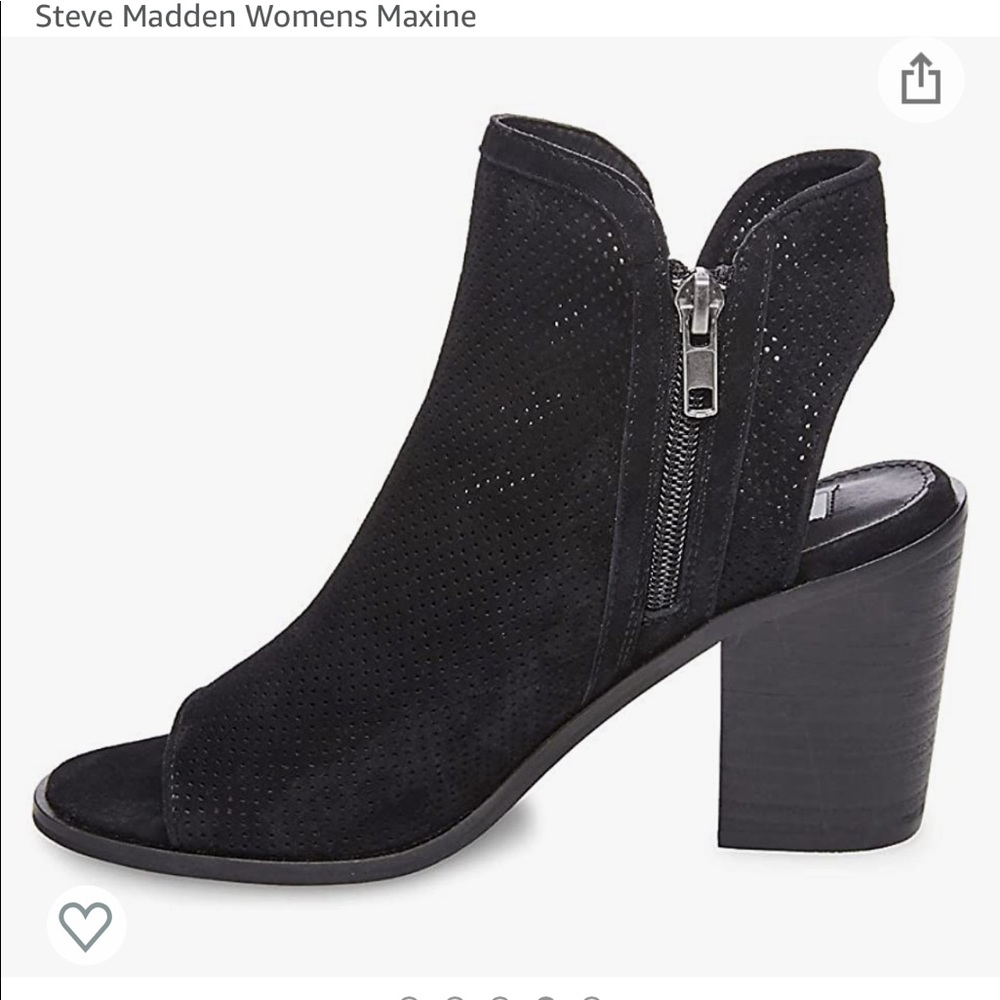 Steve Madden black perforated suede bootie 8 NWTS